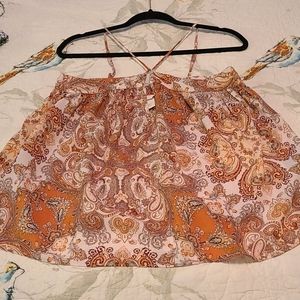 H&M Orange Paisley flowy top